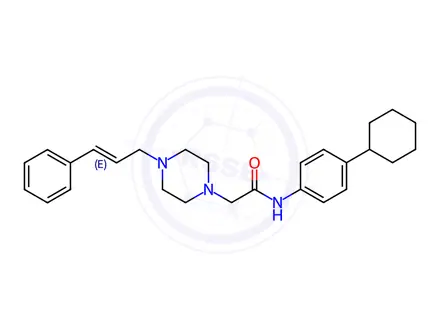 Chemical structure of N-(4-Cyclohexylphenyl)-2-{4-[(2E)-3-phenylprop-2-en-1-yl]piperazin-1-yl}acetamide