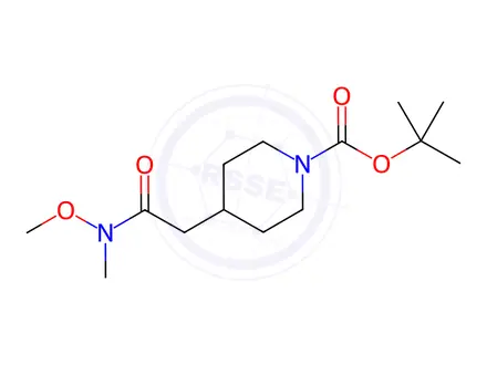 Chemical structure of 1-Boc-4-[(n-methoxy-n-methylcarbamoyl)methyl]piperidine
