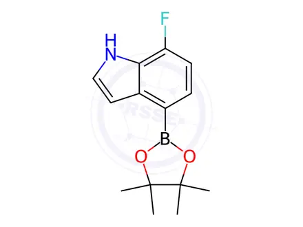 Chemical structure of 7-Fluoro-4-(4,4,5,5-tetramethyl-1,3,2-dioxaborolan-2-yl)-1H-indole