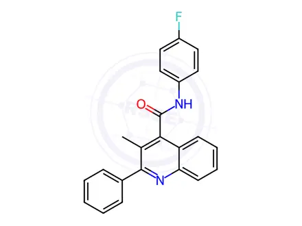 Chemical structure of N-(4-fluorophenyl)-3-methyl-2-phenylquinoline-4-carboxamide
