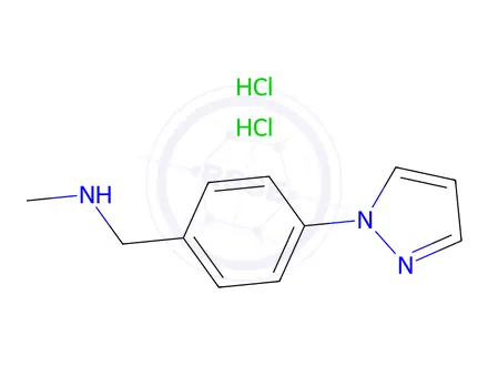 Chemical structure of N-METHYL-1-[4-(1H-PYRAZOL-1-YL)PHENYL]METHANAMINE DIHYDROCHLORIDE