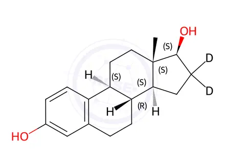 Chemical structure of 17β-EStradiol-16.16-[D2]