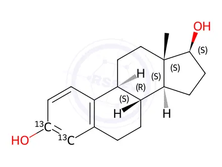 Chemical structure of 17β-Estradiol-[13C2]