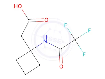 Chemical structure of 2-(1-(2,2,2-Trifluoroacetamido)cyclobutyl)acetic acid