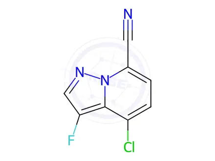 Chemical structure of 4-Chloro-3-fluoropyrazolo[1,5-a]pyridine-7-carbonitrile