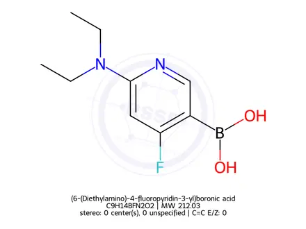 Chemical structure of (6-(Diethylamino)-4-fluoropyridin-3-yl)boronic acid