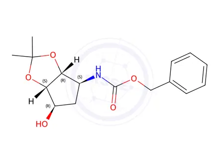Chemical structure of rel-Benzyl ((3aR,4S,6R,6aS)-6-hydroxy-2,2-dimethyltetrahydro-4H-cyclopenta[d][1,3]dioxol-4-yl)carbamate