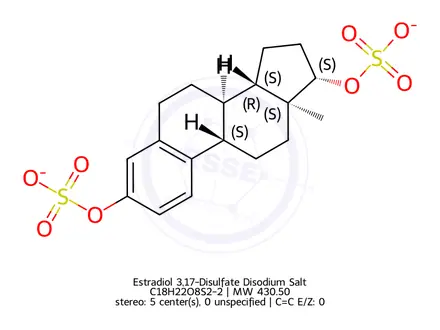 Chemical structure of Estradiol 3,17-Disulfate Disodium Salt