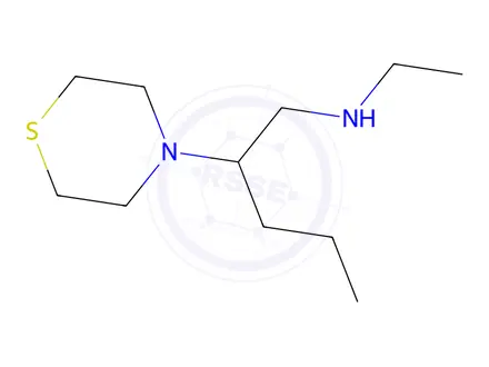 Chemical structure of N-ethyl-2-thiomorpholinopentan-1-amine