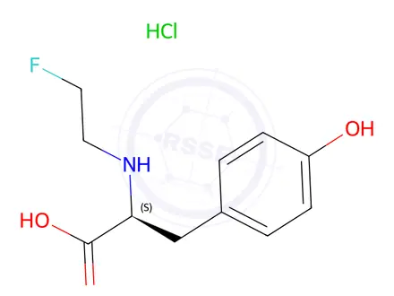 Chemical structure of Fluoroethyl-L-tyrosine Hydrochloride
