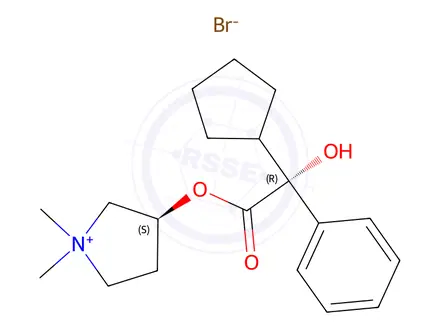 Chemical structure of (2R,3S)-Glycopyrrolate Bromide