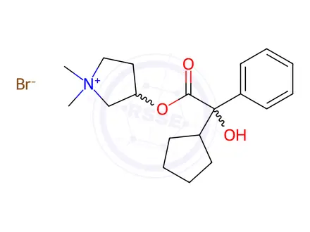 Chemical structure of Glycopyrrolate (Glycopyrrone Bromide)