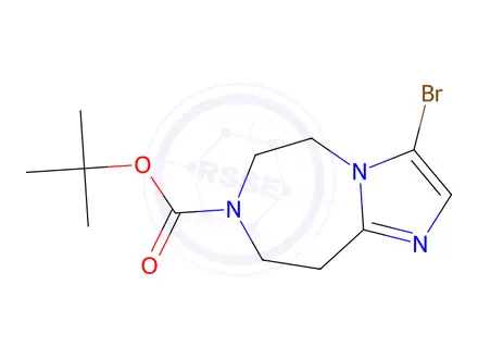 Chemical structure of tert-butyl 3-bromo-8,9-dihydro-5H-imidazo[1,2-d][1,4]diazepine-7(6H)-carboxylate