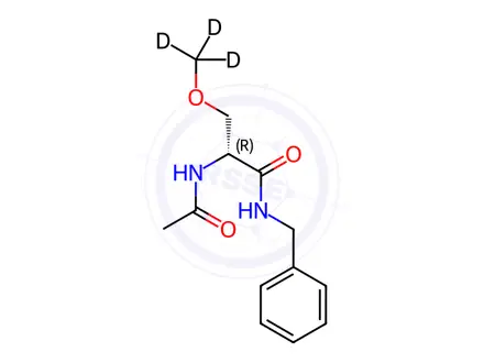 Chemical structure of (2R)-Lacosamide-[D3] (O-methyl-D3)