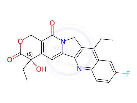 Chemical structure of 10-fluoro-7-ethylcamptothecin
