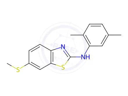 Chemical structure of N-(2,5-Dimethylphenyl)-6-(methylthio)benzo[d]thiazol-2-amine