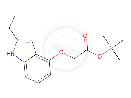 Chemical structure of 2-Methyl-2-propanyl [(2-ethyl-1H-indol-4-yl)oxy]acetate