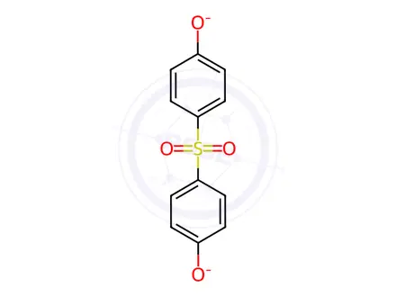 Chemical structure of disodium p,p'-sulphonylbis(phenolate)