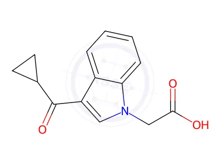 Chemical structure of (3-Cyclopropanecarbonyl-indol-1-yl)-acetic acid