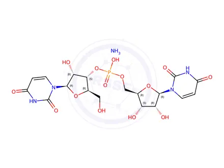 Chemical structure of Uridine, uridylyl-(3'->5')-, ammonium salt