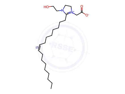 Chemical structure of (Z)-1-(carboxylatomethyl)-2-(heptadec-8-enyl)-4,5-dihydro-3-(2-hydroxyethyl)-1H-imidazolium