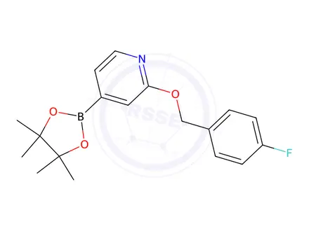 Chemical structure of 2-((4-Fluorobenzyl)oxy)-4-(4,4,5,5-tetramethyl-1,3,2-dioxaborolan-2-yl)pyridine