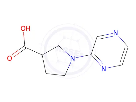 Chemical structure of 1-(Pyrazin-2-yl)pyrrolidine-3-carboxylic acid