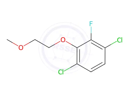 Chemical structure of Benzene, 1,4-dichloro-2-fluoro-3-(2-methoxyethoxy)-