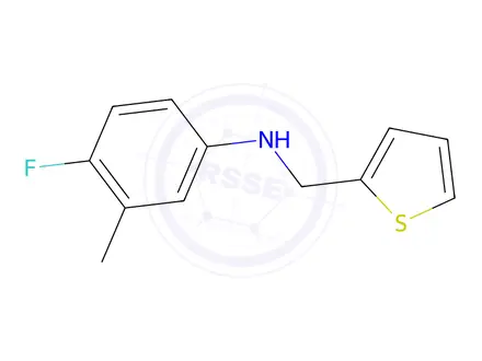 Chemical structure of 4-Fluoro-3-methyl-N-(thiophen-2-ylmethyl)aniline