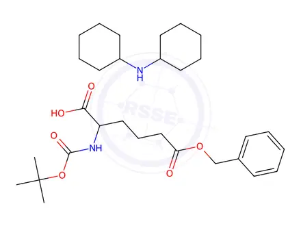 Chemical structure of Dicyclohexylamine (S)-6-(benzyloxy)-2-((tert-butoxycarbonyl)amino)-6-oxohexanoate