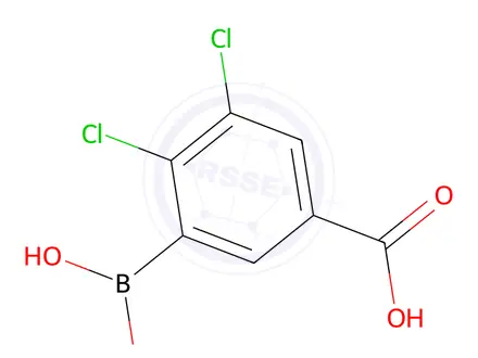 Chemical structure of 5-Carboxy-2,3-dichlorophenylboronic acid