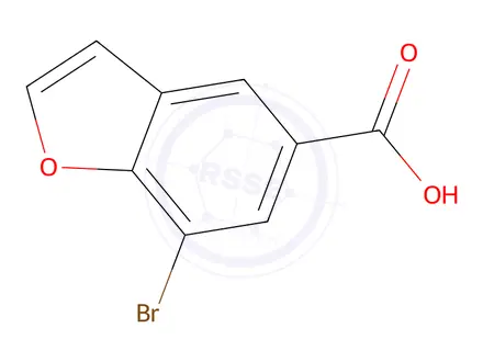 Chemical structure of 7-Bromo-1-benzofuran-5-carboxylic Acid