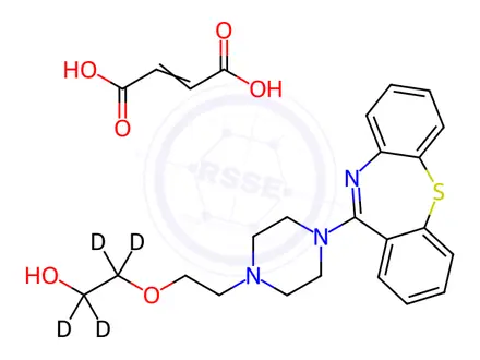 Chemical structure of Quetiapine-d4 (Ethanol-d4) Fumarate