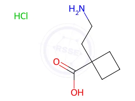 Chemical structure of 1-(2-Aminoethyl)cyclobutanecarboxylic acid hydrochloride