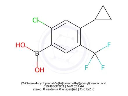 Chemical structure of (2-Chloro-4-cyclopropyl-5-(trifluoromethyl)phenyl)boronic acid