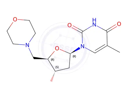 Chemical structure of 5'-Deoxy-5'-(4-morpholinyl)thymidine