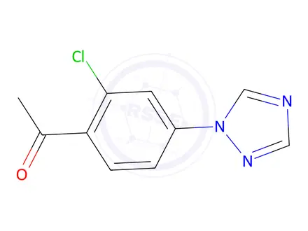Chemical structure of 1-[2-chloro-4-(1H-1,2,4-triazol-1-yl)phenyl]ethan-1-one