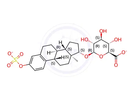 Chemical structure of Estradiol 3-Sulfate 17β-Glucuronide Dipotassium Salt