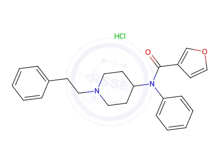 Chemical structure of N-(1-Phenethylpiperidin-4-yl)-N-phenylfuran-3-carboxamide Hydrochloride