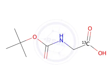 Chemical structure of N-(tert-Butoxycarbonyl)glycine-1-13C