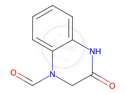 Chemical structure of 1(2H)-Quinoxalinecarboxaldehyde,3,4-dihydro-3-oxo-(9CI)