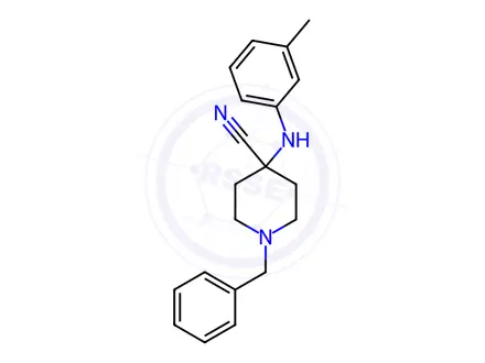 Chemical structure of 1-Benzyl-4-(m-toluidino)piperidine-4-carbonitrile