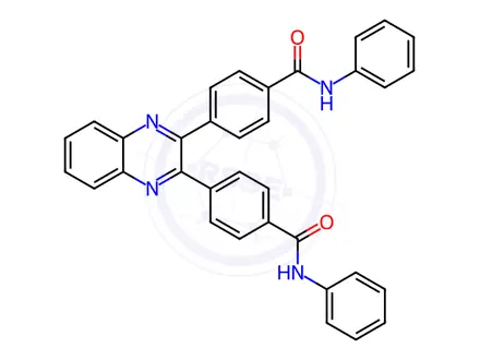 Chemical structure of 4,4'-(Quinoxaline-2,3-diyl)bis(N-phenylbenzamide)
