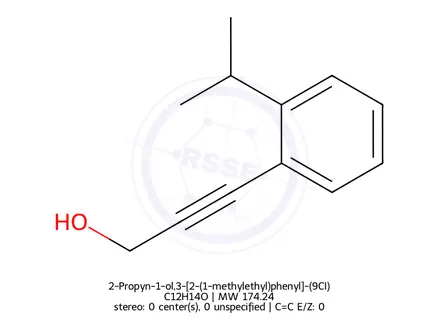 Chemical structure of 2-Propyn-1-ol,3-[2-(1-methylethyl)phenyl]-(9CI)