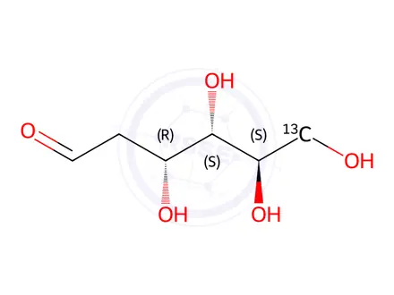 Chemical structure of 2-deoxy-D-[6-13C]glucose