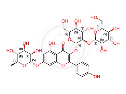 Chemical structure of Kaempferol 3-sophoroside-7-rhamnoside