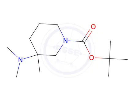 Chemical structure of Tert-butyl 3-(dimethylamino)-3-methylpiperidine-1-carboxylate