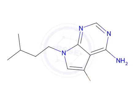 Chemical structure of 5-Bromo-7-isopentyl-7H-pyrrolo[2,3-d]pyrimidin-4-amine