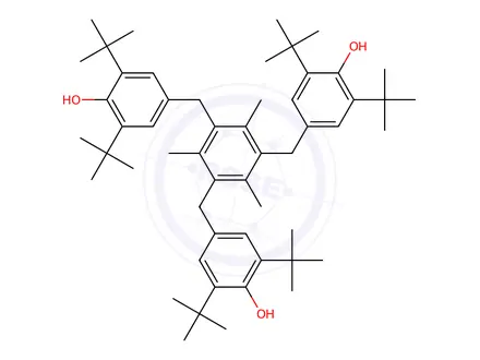 Chemical structure of 1,3,5-Tris(3,5-di-tert-butyl-4-hydroxybenzyl)-2,4,6-trimethylbenzene