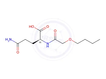 Chemical structure of N-butoxyacetylglutamine